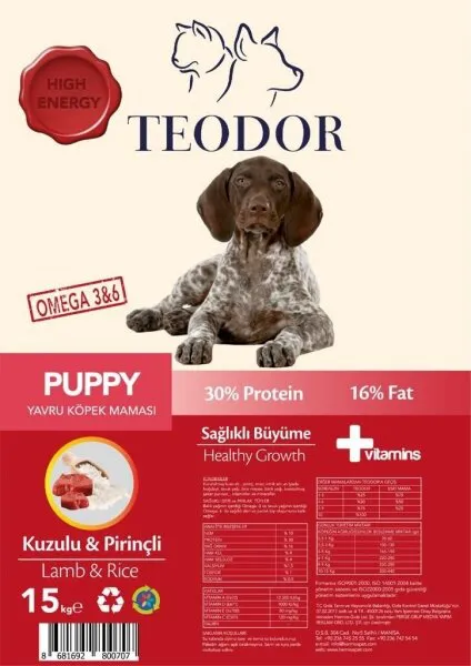 Teodor Kuzu Etli Ve Pirinçli Yavru 15 kg Köpek Maması