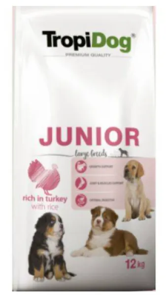 Tropidog Large Junior Hindili Pirinçli 12 kg Köpek Maması