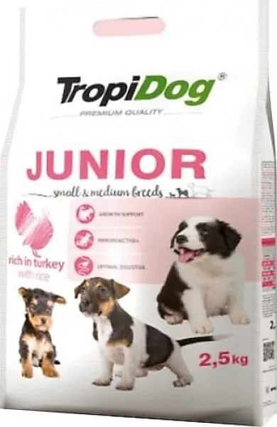 Tropidog Orta ve Küçük Irk Hindili Tavuklu 2.5 kg Köpek Maması