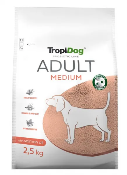 Tropidog Probiotic Line Somonlu Orta Irk Yetişkin 2.5 kg Köpek Maması