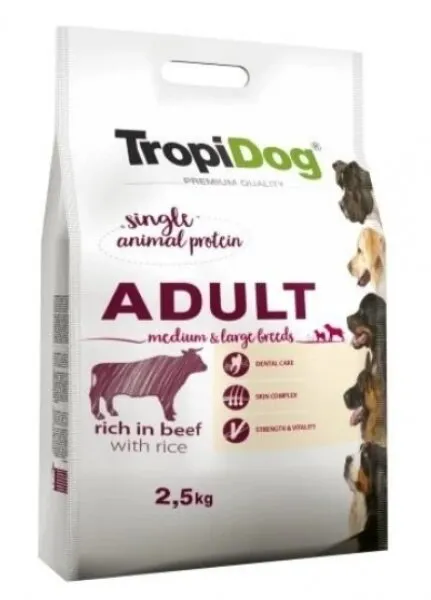 Tropidog Sığır Etli Orta ve Büyük Irk Yetişkin 2.5 kg Köpek Maması