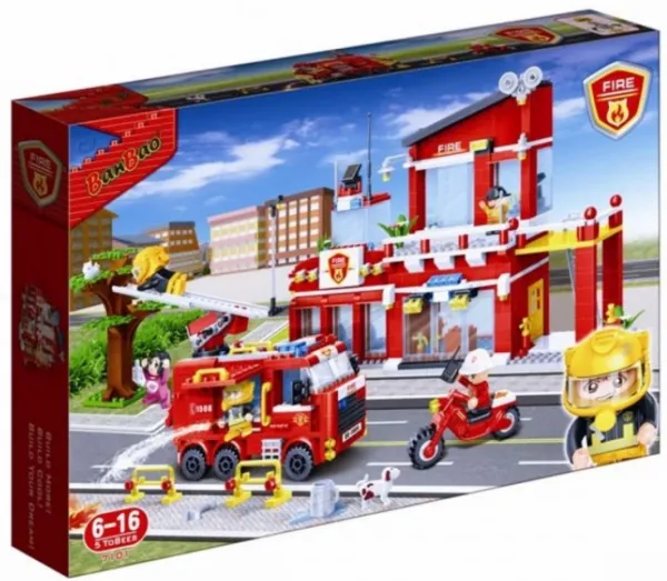 Banbao 7101 İtfaiye İstasyonu 828 Parça Lego ve Yapı Oyuncakları