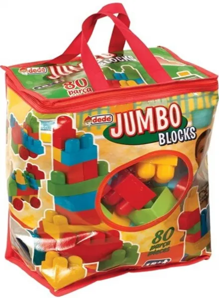 Dede 1376 Jumbo Blocks 80 Parça Lego ve Yapı Oyuncakları