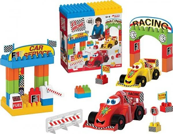 Dede F1 Yarış Bloklar 40 Parça Lego ve Yapı Oyuncakları