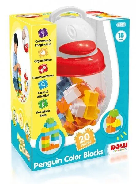 Dolu 5144 Penguen Renkli Bloklar 20 Parça Lego ve Yapı Oyuncakları
