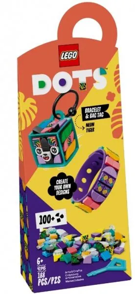 LEGO Dots 41945 Neon Tiger Bracelet Bag Tag Lego ve Yapı Oyuncakları