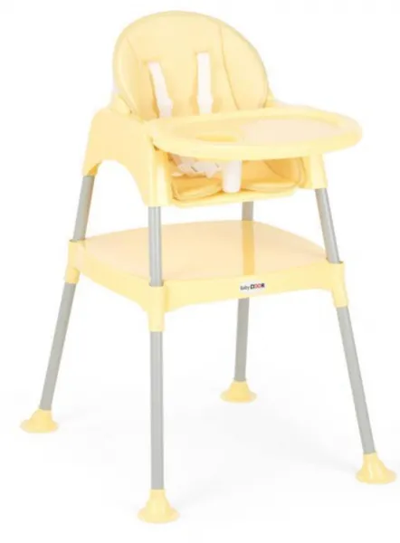 Baby Door Brezee 3 in 1 Sarı Mama Sandalyesi