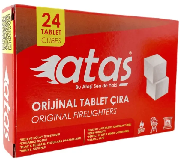 Ataş Orijinal Tablet Çıra 24 Adet Mangal Kömürü