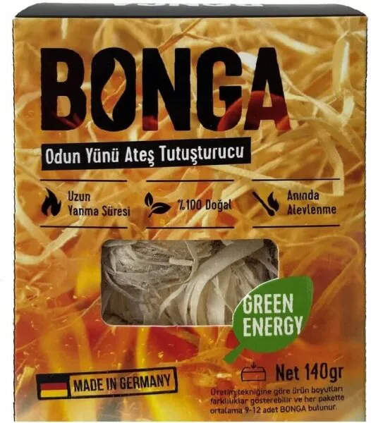 Bonga Odun Yünü Ateş Tutuşturucu 140 gr Mangal Kömürü
