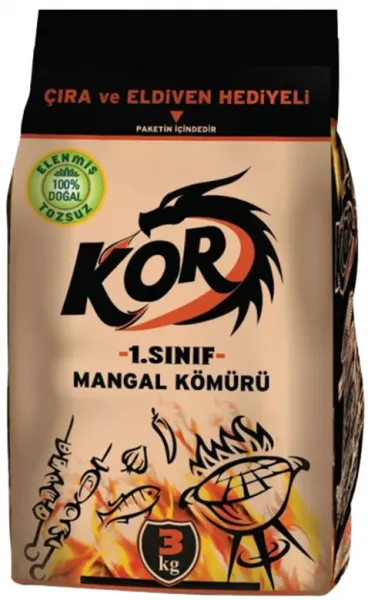 Kor Mangal Kömürü 3 kg Mangal Kömürü