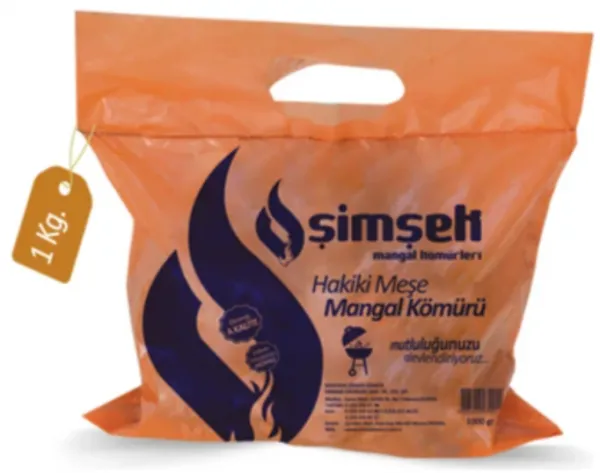 Şimşek Meşe Mangal Kömürü 1 kg Mangal Kömürü