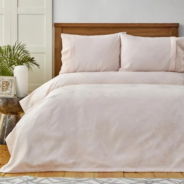 Karaca Home Laurel 220x230 cm Pudra (200.19.01.0176) Nevresim Takımı