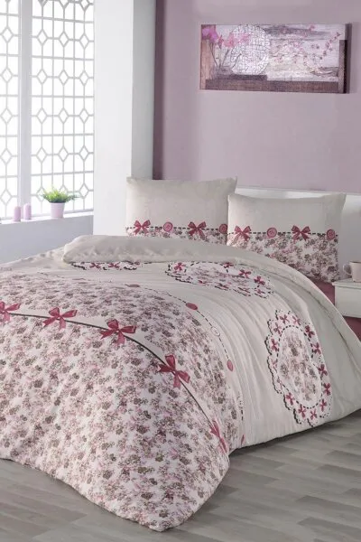 Lady Moda Lovely Kahve 220x220 cm Nevresim Takımı