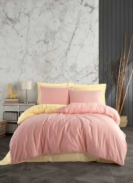 Soley Harmony Trendy 160x220 cm Somon / Sarı Nevresim Takımı