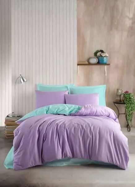 Soley Harmony Trendy 200x220 cm Lila / Mint Nevresim Takımı