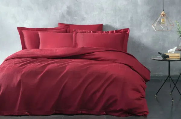 Yataş Bedding Destra 200x220 cm Kırmızı Nevresim Takımı