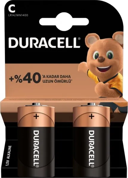 Duracell Basic C 2'li (LR14/MN1400) Orta Boy Pil