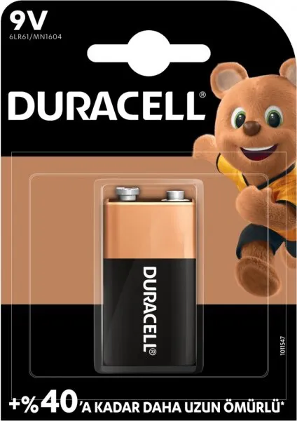 Duracell Basic 9V (6LR61/MN1604) Dikdörtgen Pil