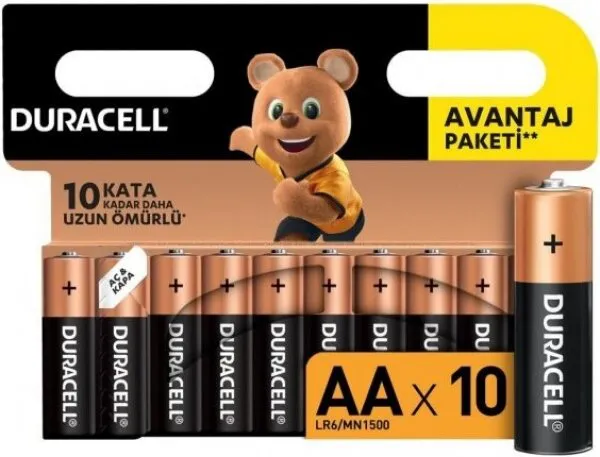 Duracell Basic AA 10'lu (LR6/MN1500/10PK) Kalem Pil