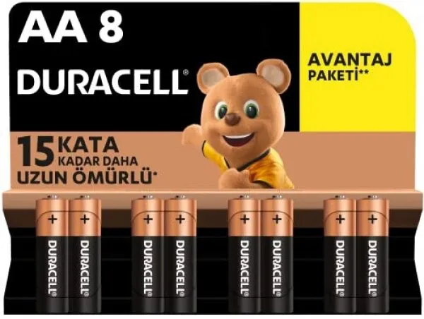 Duracell Basic AA 8'li (LR6/MN1500/8PK) Kalem Pil