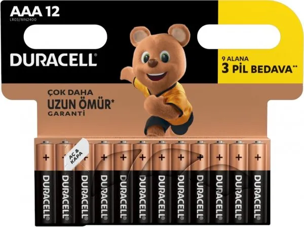 Duracell Basic AAA 12'li (LR03/MN2400/12PK) İnce Kalem Pil