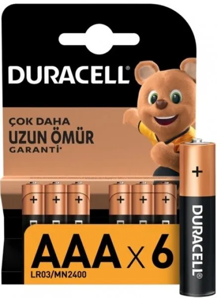Duracell Basic AAA 6'lı (LR03/MN2400/6PK) İnce Kalem Pil