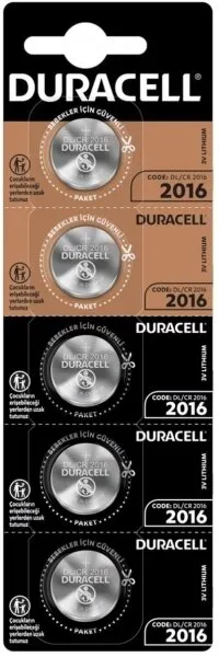 Duracell DL/CR 2016 5'li Düğme Pil