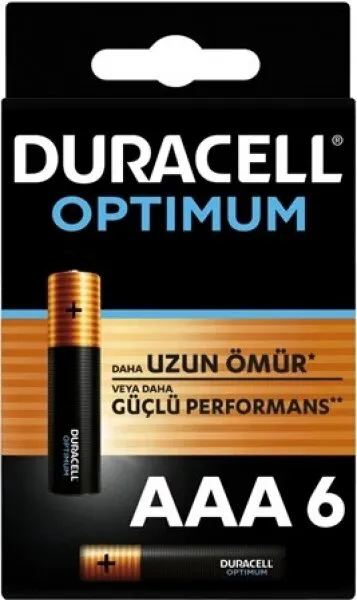 Duracell Optimum AAA 6'lı (OP2400-6PK) İnce Kalem Pil