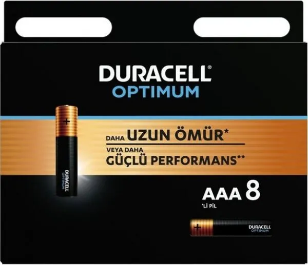 Duracell Optimum AAA 8'li (OP2400-8PK) İnce Kalem Pil