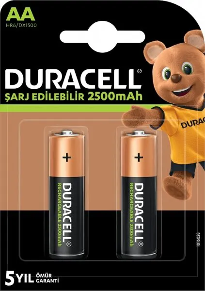 Duracell Şarj Edilebilir AA 2500 mAh (HR6/DX1500) Kalem Pil