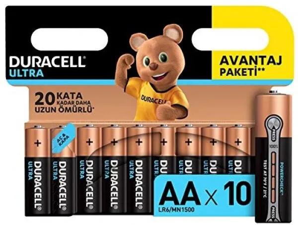 Duracell Ultra AA 10'lu Kalem Pil