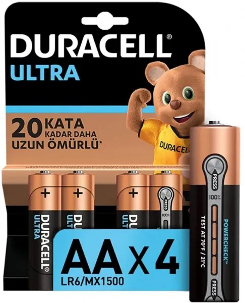 Duracell Ultra AA 4'lü (LR6/MX1500/4PK) Kalem Pil