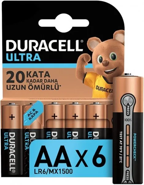 Duracell Ultra AA 6'lı (LR6/MX1500/6PK) Kalem Pil