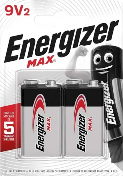 Energizer Max 9V 2'li Dikdörtgen Pil