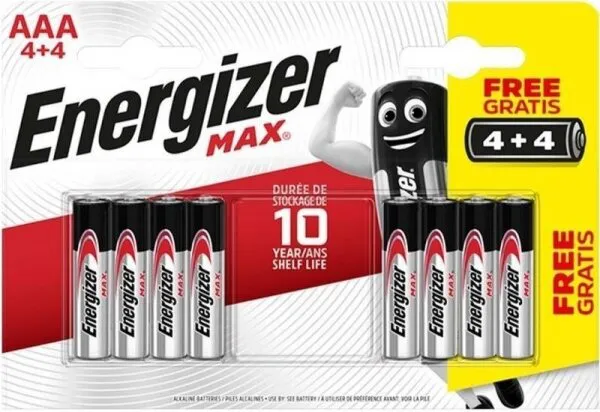 Energizer Max AAA 8'li İnce Kalem Pil