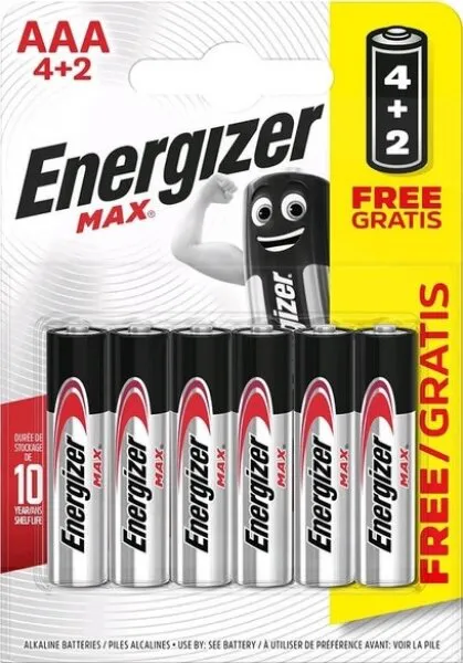 Energizer Max AAA 6'lı İnce Kalem Pil