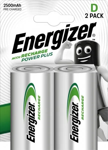 Energizer Recharge D Power Plus 2500 mAh 2'li Büyük Boy Pil