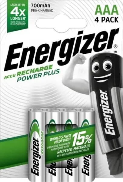 Energizer Recharge Power Plus AAA 700 mAh 4'lu İnce Kalem Pil