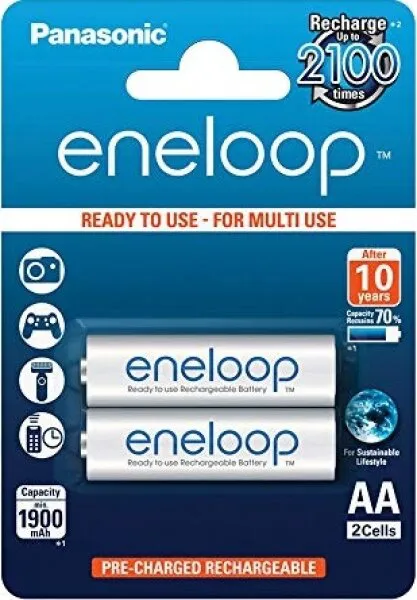 Panasonic Eneloop AA 1900 mAh 2'li (3MCCE/2BE) Kalem Pil