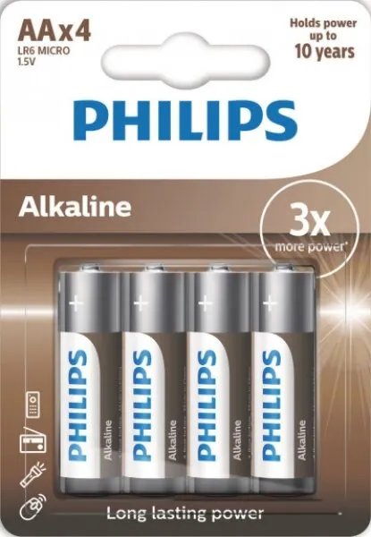 Philips Alkaline AA 4'lü (LR6A4B/10) Kalem Pil