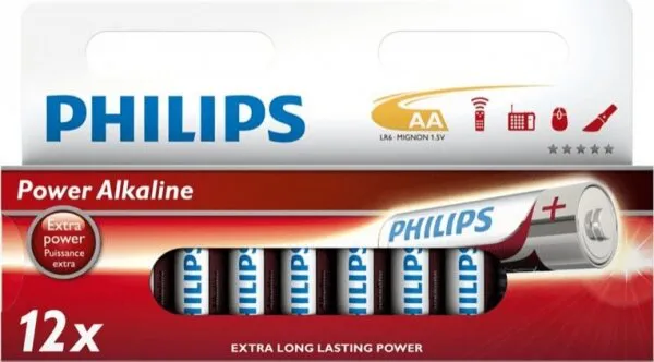 Philips Power Alkaline AA 12'li (LR6P12W/10) Kalem Pil