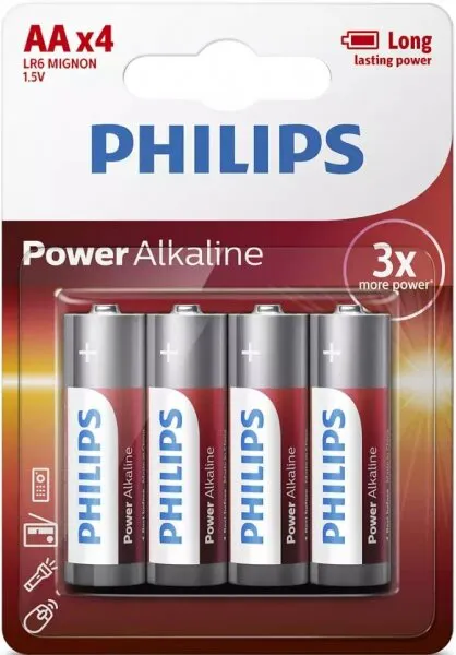 Philips Power Alkaline AA 4'lü (LR6P4B/97) Kalem Pil