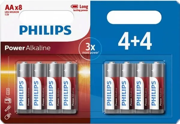 Philips Power Alkaline AA 8'li (LR6P8BP/10) Kalem Pil