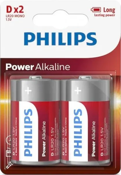 Philips Power Alkaline D 2'li (LR20P2B/05) Büyük Boy Pil