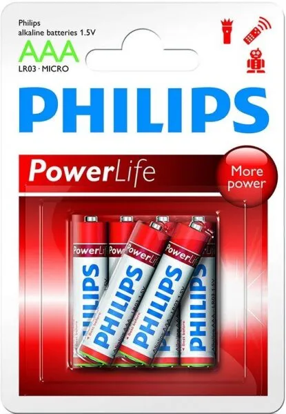 Philips PowerLife AAA 6'lı (LR03P6B/10) İnce Kalem Pil