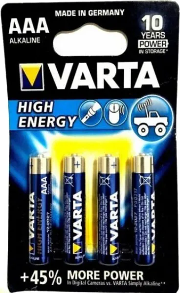 Varta High Energy AAA 4'lü İnce Kalem Pil