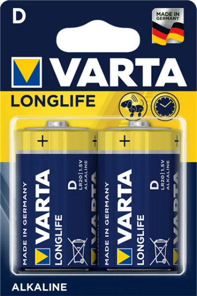 Varta Longlife D 2'li Büyük Boy Pil