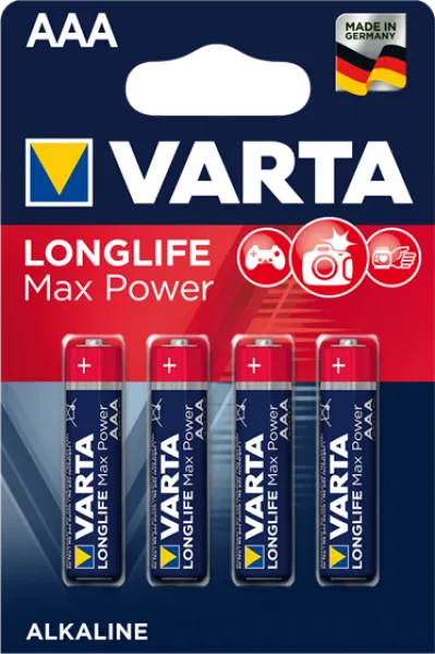 Varta Longlife Max Power AAA 4'lü İnce Kalem Pil