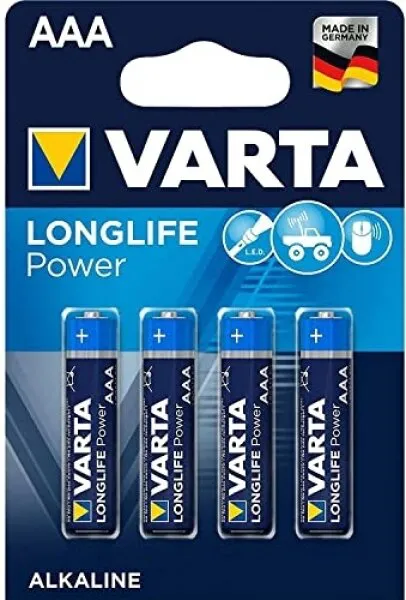 Varta Longlife Power AAA 4'lü İnce Kalem Pil