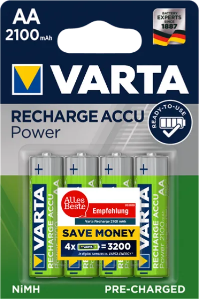 Varta Recharge Accu Power AA 2100 mAh 4'lü Kalem Pil